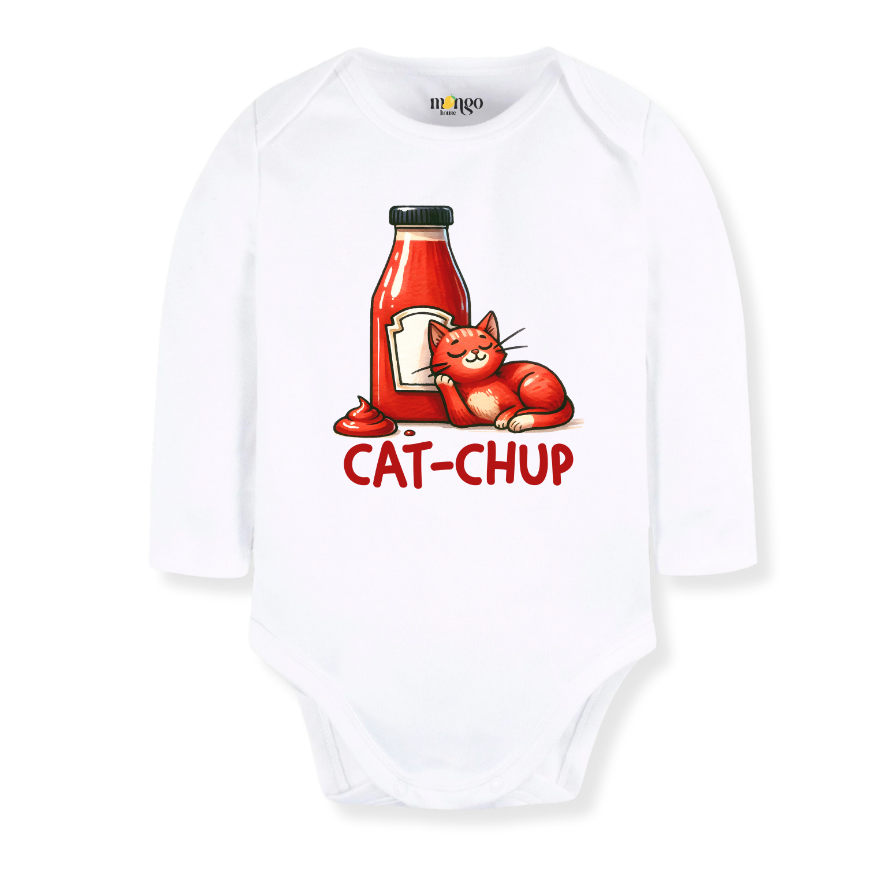Cat-chup Funny Cat Baby Bodysuit – Cute Ketchup Kids T-Shirt Toddler Tee, Cat Lover Outfit