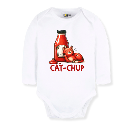 Cat-chup Funny Cat Baby Bodysuit – Cute Ketchup Kids T-Shirt Toddler Tee, Cat Lover Outfit