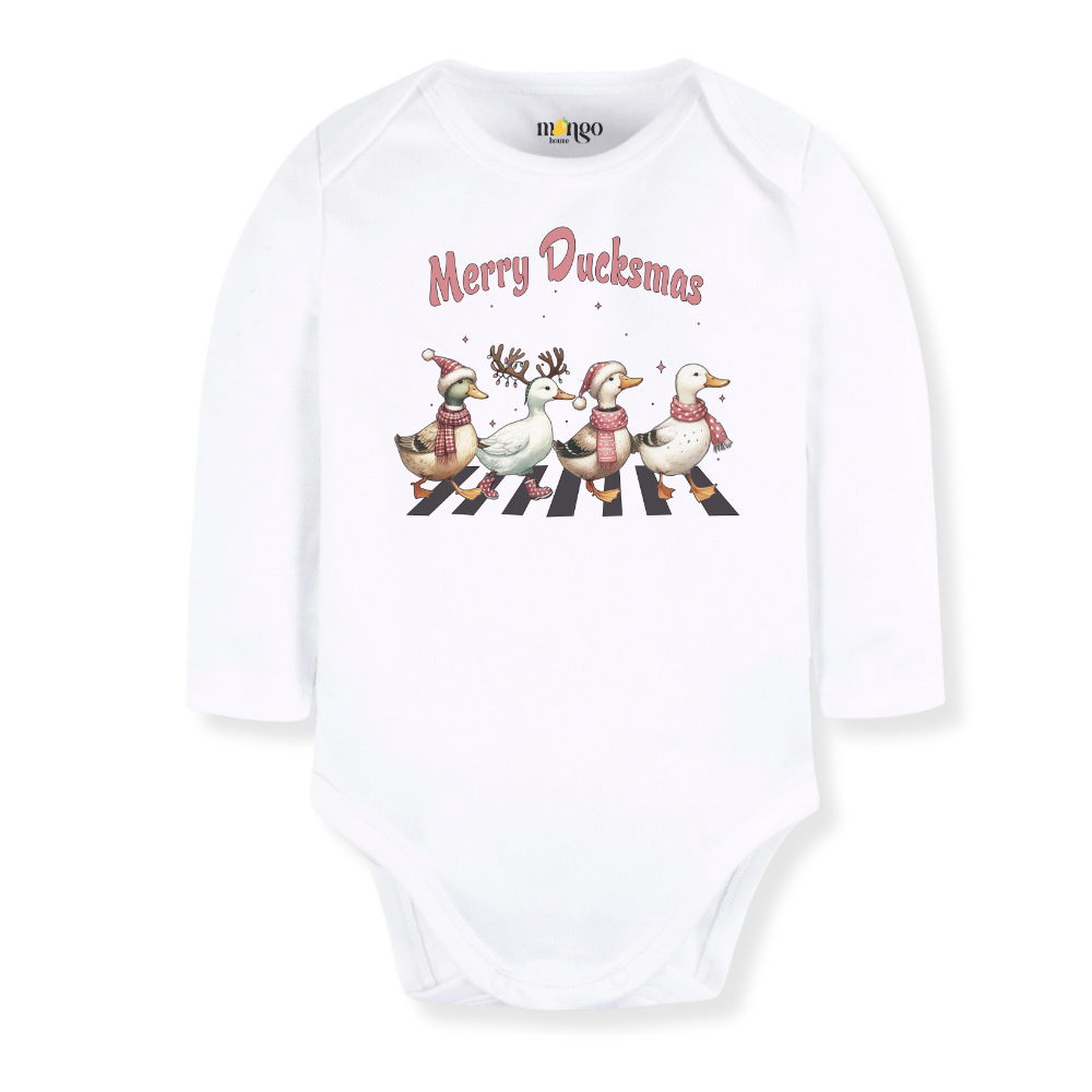 Ducksmas Funny Merry Christmas Baby Bodysuit, Kids & Toddler T-Shirt – Funny Christmas Outfit