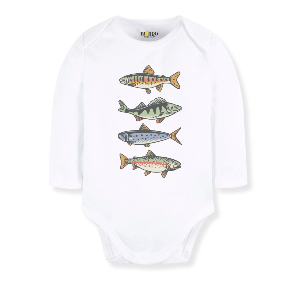 Trout Fish Baby Bodysuit Fishing Tshirt for Kids Toddler Tee Fishing Outfit Fish Sweater