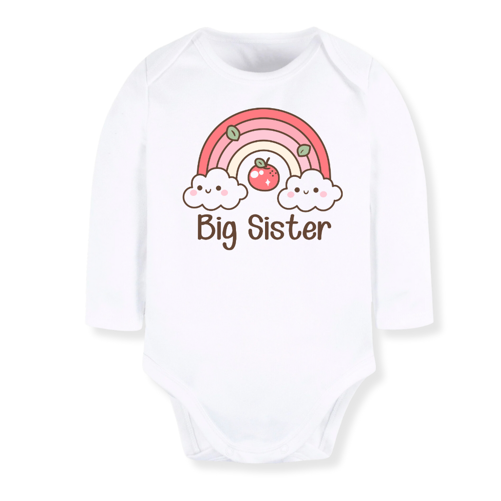 Big Sister Rainbow Tshirt for Girls, Matching Sister Outfit