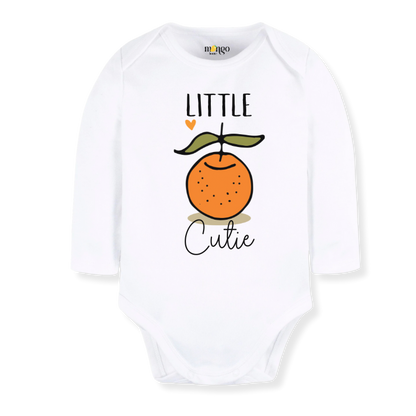Cute Orange Little Cutie Baby Bodysuit, Newborn & Kids Tshirt, Cutie Sweatshirt