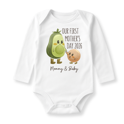Our First Mother's Day 2026 Baby Bodysuit - Mommy & Baby Custom Baby Outfit