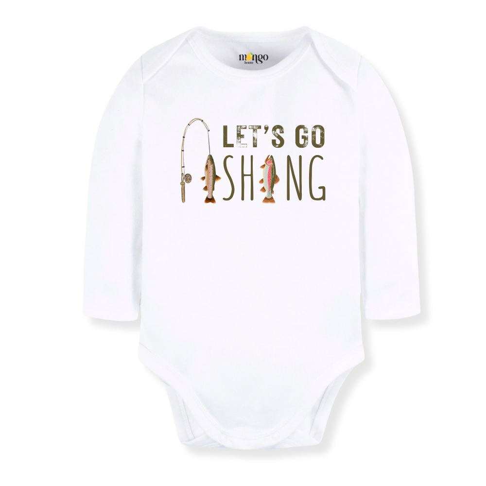Let's Go Fishing Baby Bodysuit Fishing Tshirt for Kids Toddler Tee Cute Baby Gift for Baby Clothes Fishing Outfit