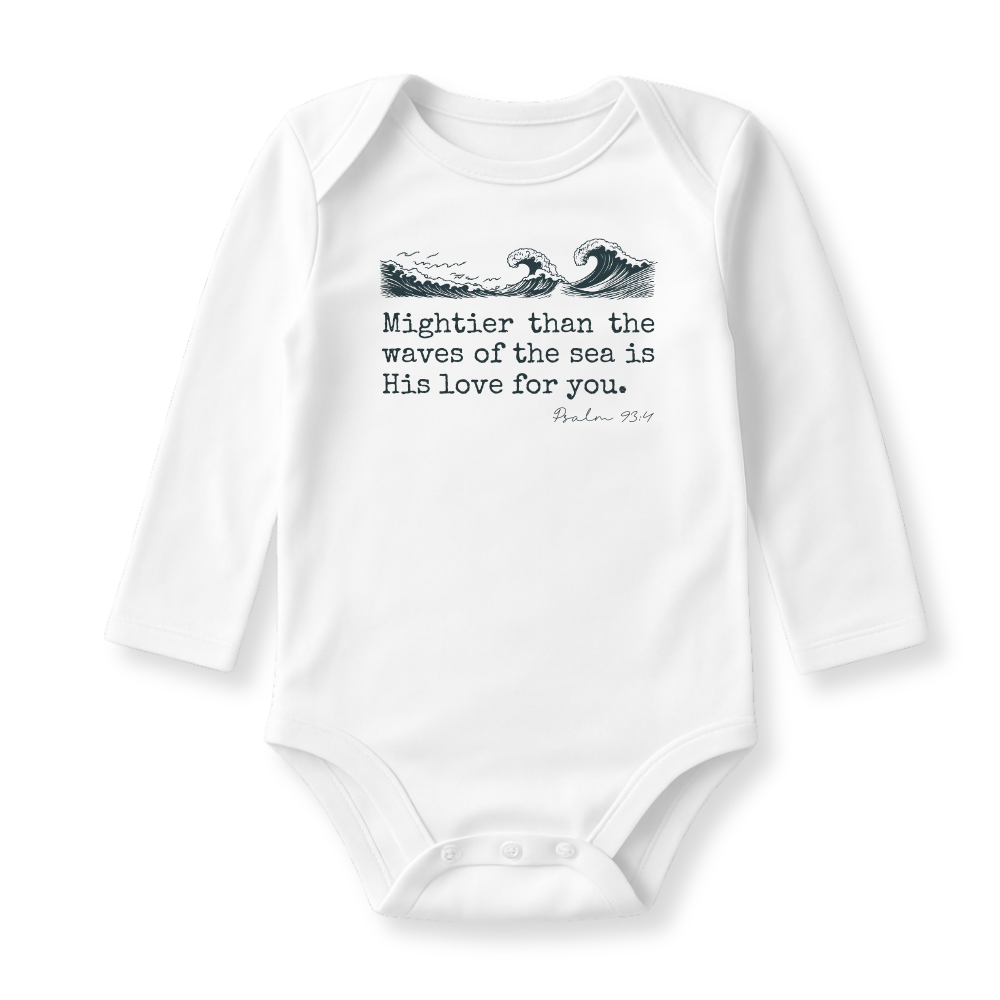 Mightier Than The Waves of The Sea is His Love for You - Baby Onesie, Toddler, Kids & Adult T-Shirt