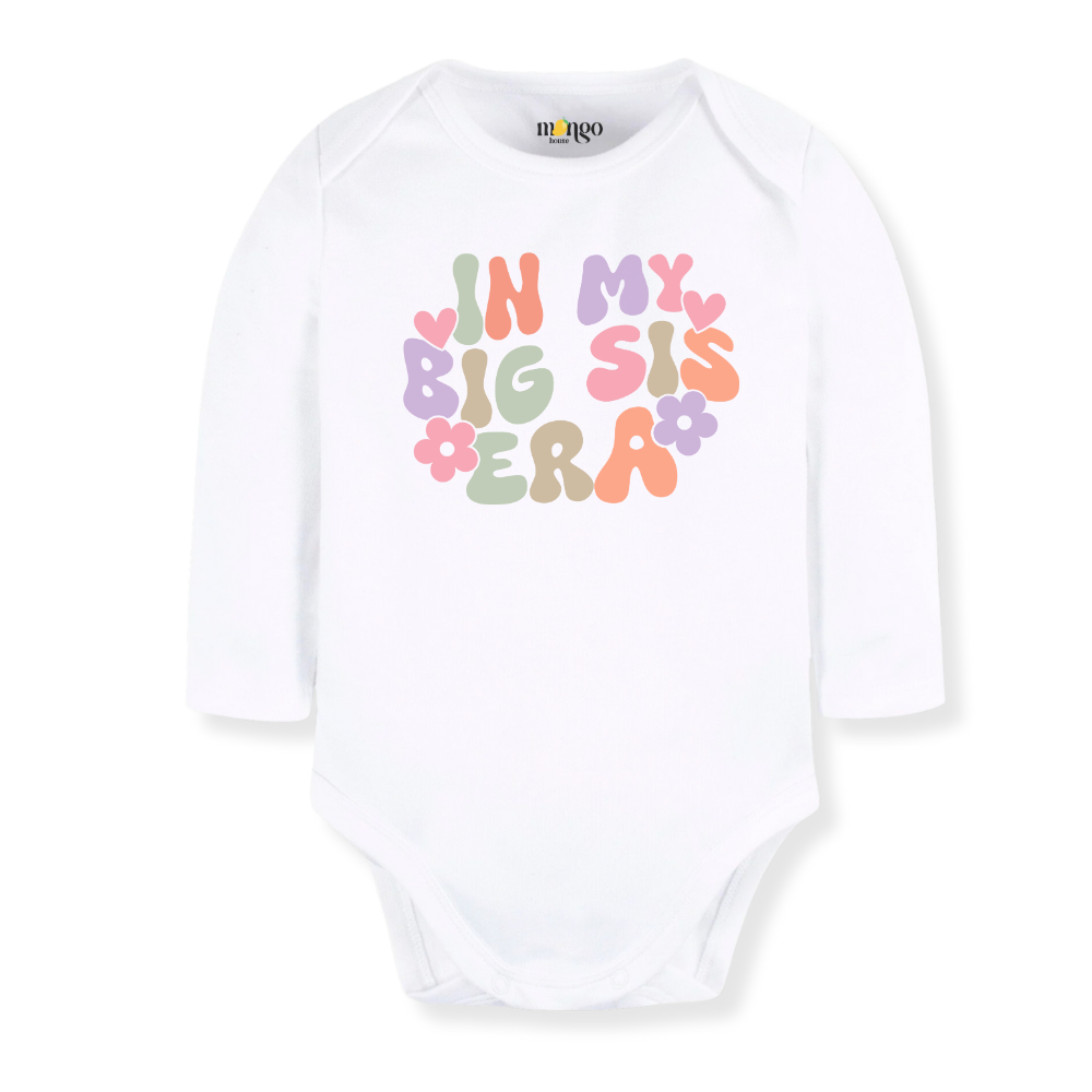 In My Big Sis Era Big Sister Tshirt Sister Baby Bodysuit Toddler & Kids T-Shirt, Big Sister Announcement