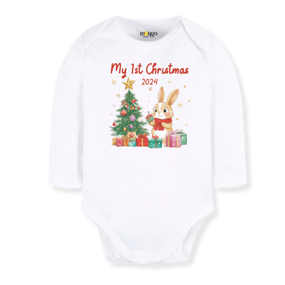 My First Christmas 2025 Baby Bodysuit, Kids & Toddler T-Shirt – Cute Bunny Outfit