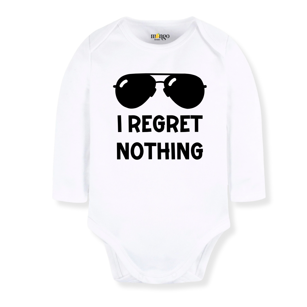 Funny Baby Bodysuit I Regret Nothing Tshirt for Kids Toddler Tee Funny Gift for Boys Outfit