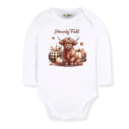 Howdy Fall Baby Bodysuit Haifer Tshirt for Kids Toddler Tee Funny Gift for Baby Clothes Autumn Outfit