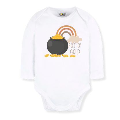 Pot o' gold Boho Rainbow Baby Bodysuit = Tshirt for Kids & Toddler Tee, Baby Gift for Newborn Outfit
