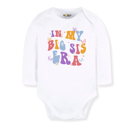 In My Big Sis Era Big Sister Tshirt Girl Bodysuit, Retro Toddler & Kids T-Shirt, Big Sister Announcement Tee