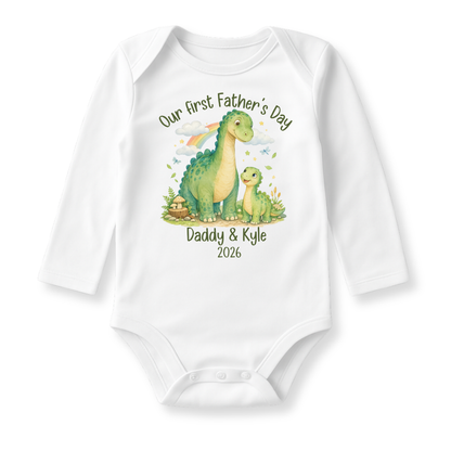 Our First Father's Day Baby Bodysuit, Dinosaur Daddy and Me Matching Outfit