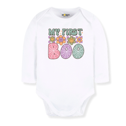 My First Halloween Baby Bodysuit, Halloween Toddler & Kids T-Shirt - 'My First Boo' Cute Ghost Graphic Tee