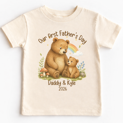 Our First Father's Day Baby Bodysuit, Baby Bear Daddy and Me Matching Outfit