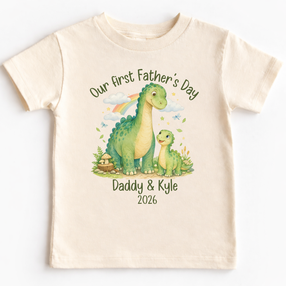 Our First Father's Day Baby Bodysuit, Dinosaur Daddy and Me Matching Outfit
