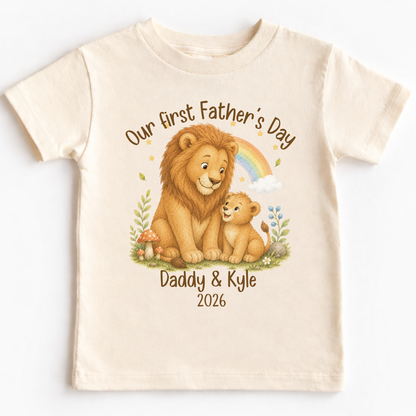 Our First Father's Day Baby Bodysuit, Lion Daddy and Me Matching Outfit