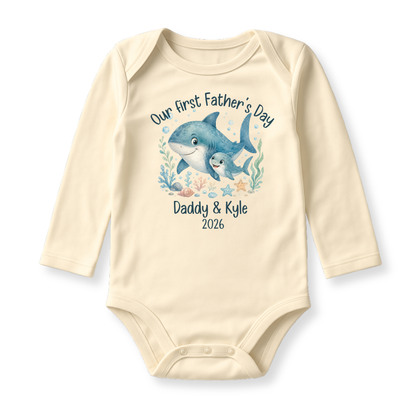 Our First Father's Day Baby Bodysuit, Shark Daddy and Me Matching Outfit