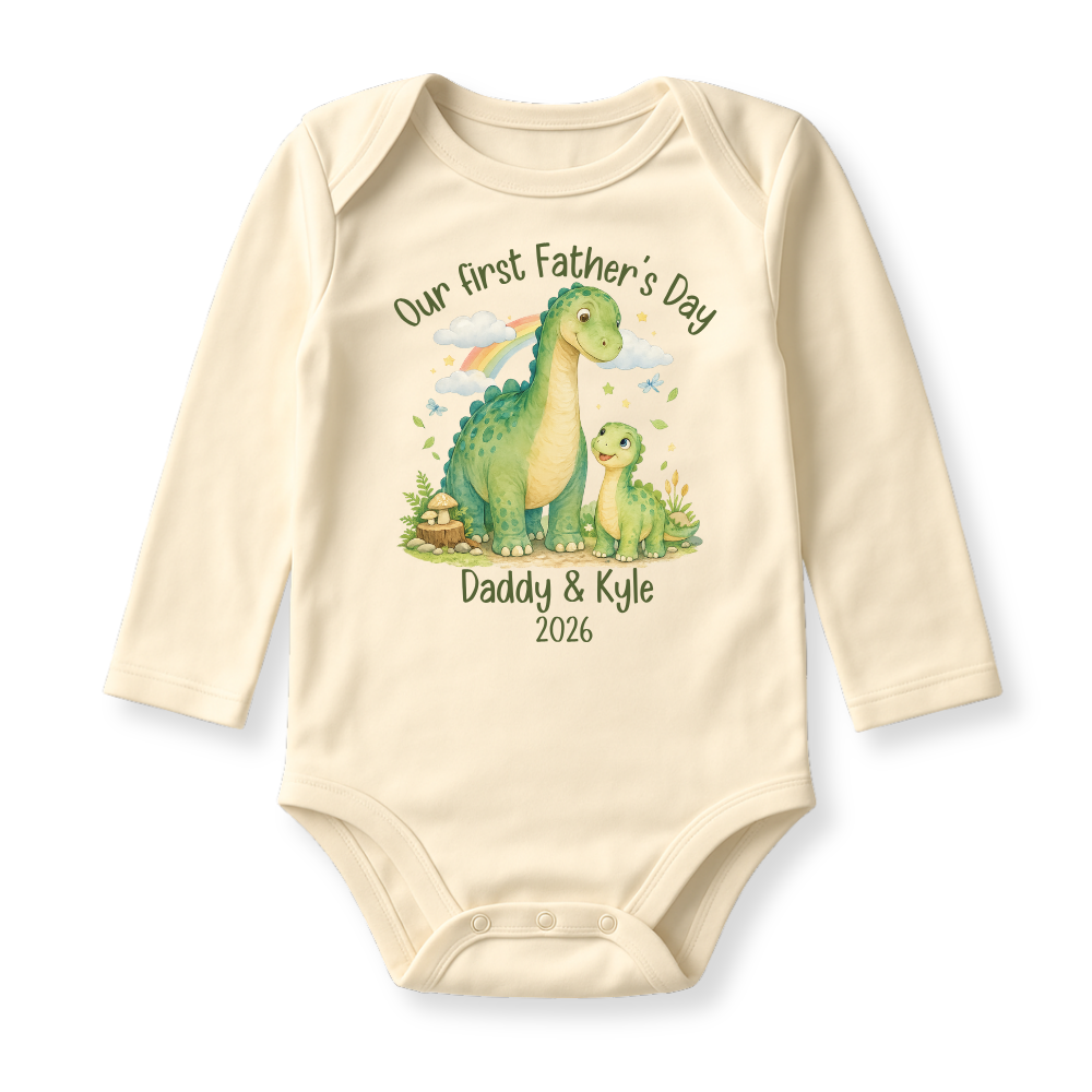 Our First Father's Day Baby Bodysuit, Dinosaur Daddy and Me Matching Outfit