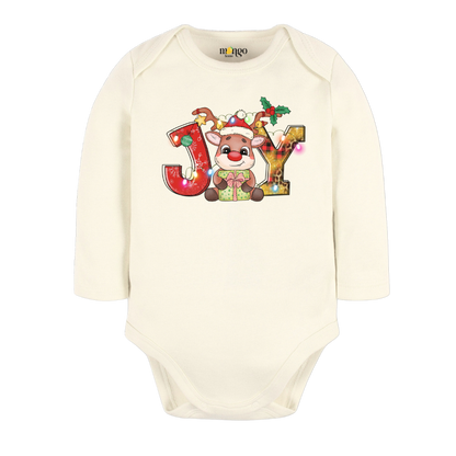 JOY Christmas Baby Bodysuit, Reindeer Kids & Toddler T-Shirt – Holiday Outfit for Boys and Girls