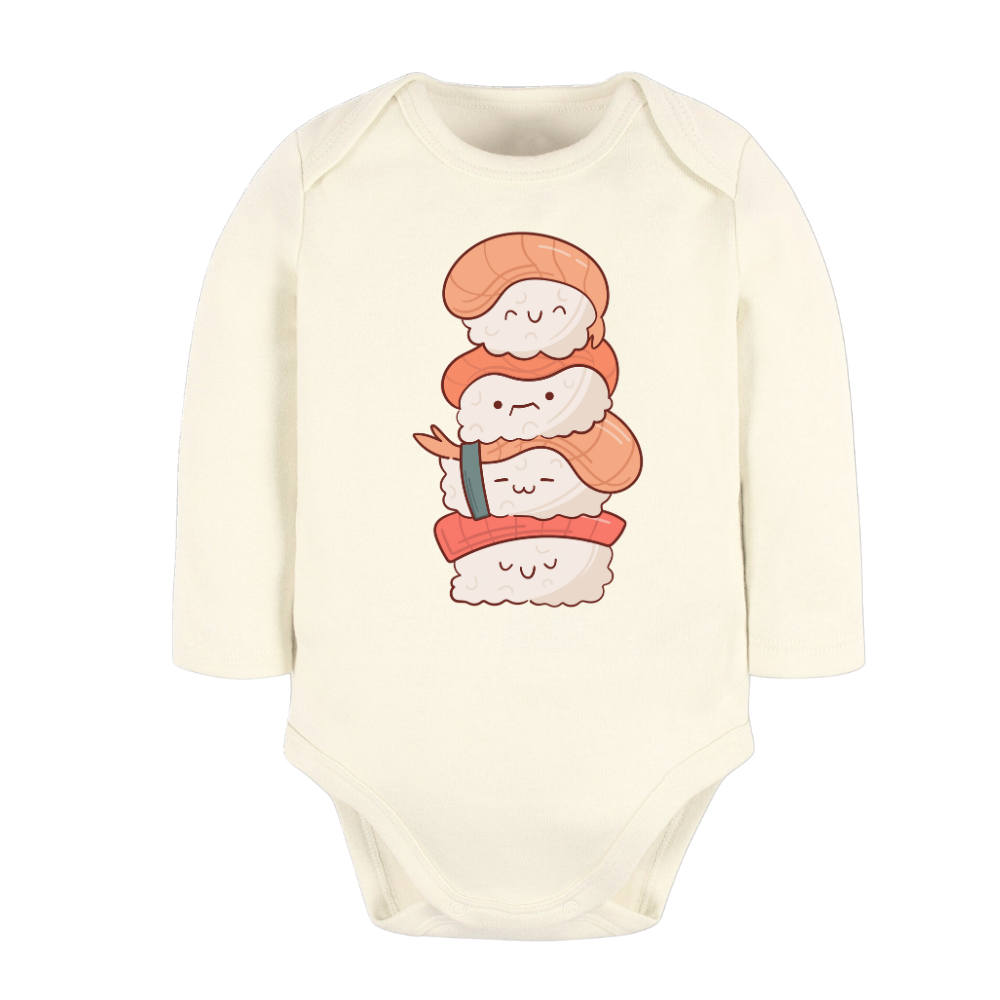 Sushi Baby Bodysuit, Sushi Graphic Tee, Natural Sweatshirt