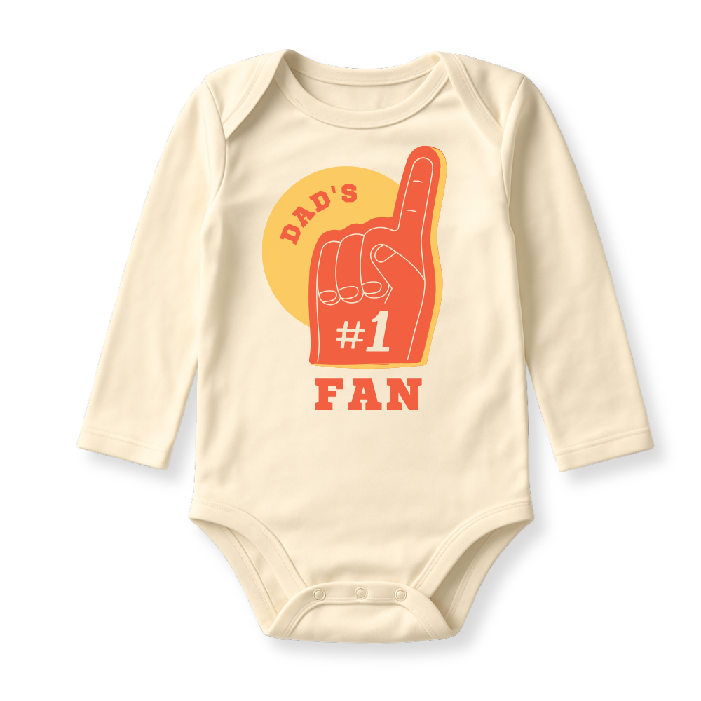 Dad's #1 Fan Baby Bodysuit, Toddler, Kids Tshirt & Sweater for Children Outfit - Gift for Dad