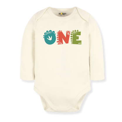 "ONE" Dinosaur Baby Onesie, 1st Birthday Toddler T-Shirt, Cute Dinosaur Birthday Outfit for Kids, Boys & Girls, First Birthday Shirt