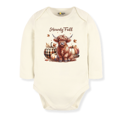 Howdy Fall Baby Bodysuit Haifer Tshirt for Kids Toddler Tee Funny Gift for Baby Clothes Autumn Outfit