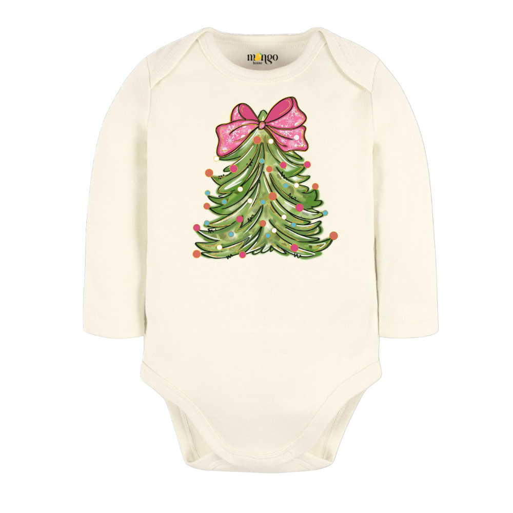 Cute Christmas Baby Bodysuit, Kids & Toddler T-Shirt – Xmas Outfit for Girls Shirt Pink Bow
