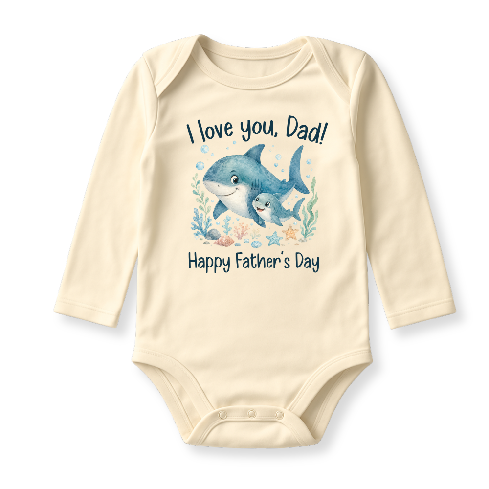 I Love You Dad - Happy Father's Day Shark Baby Bodysuit - Family Outfit