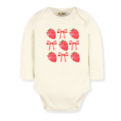 Cute Strawberries & Bows Baby Bodysuit, Newborn & Kids Tshirt, Strawberries Sweatshirt