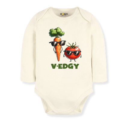 V-Edgy Baby Bodysuit, Cute Carrot & Tomato Design Kids T-Shirt & Toddler Tee, Fun Veggie-Themed Outfit