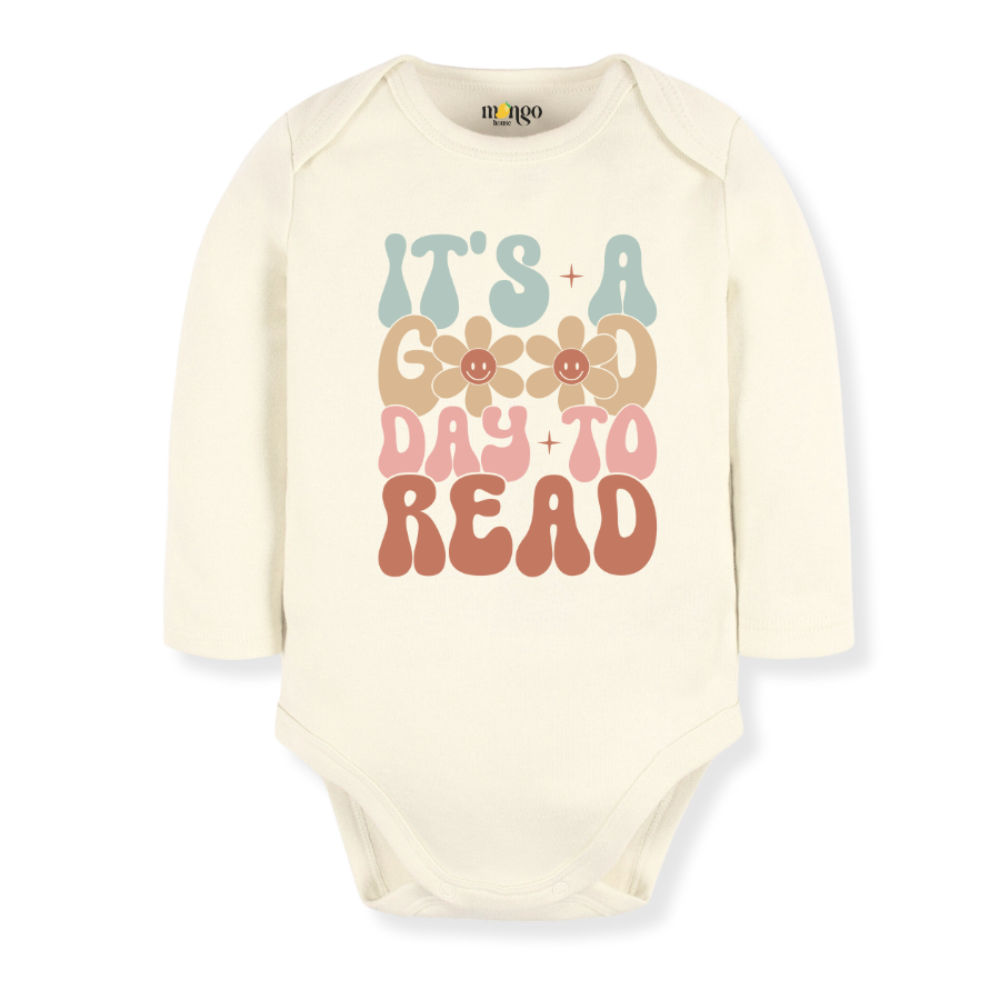 It's a Good Day to Read Retro Girl Tshirt, Inspirational Tee for Baby Girl Bodysuit, Retro Flower Shirt