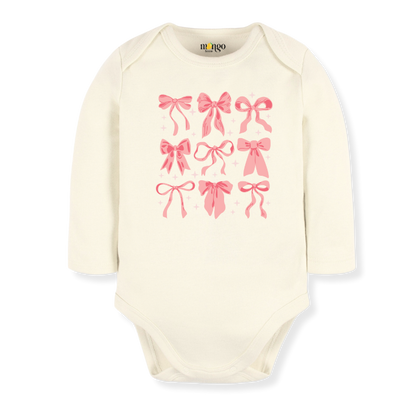 Cute Bows Baby Bodysuit – Premium Custom Baby Clothes, Pink Newborn Gift Outfit, Baby Girl Kids T-shirt