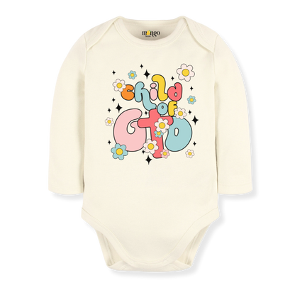 Child of God Baby Bodysuit Retro Flower Tshirt for Kids Toddler Tee Cute Baby Gift for Baby Girl Outfit