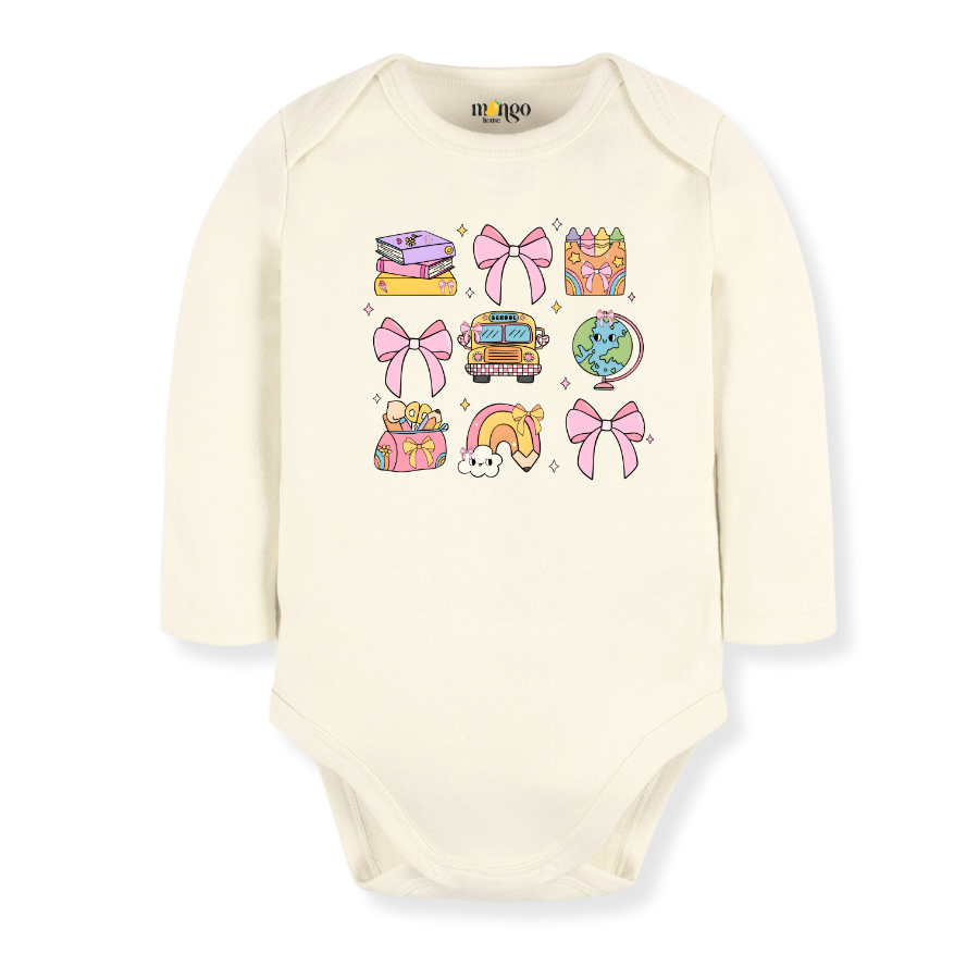Cute School Theme Toddler & Kids T-Shirt - Pink Bows Flowers Girl Shirt Retro Tee