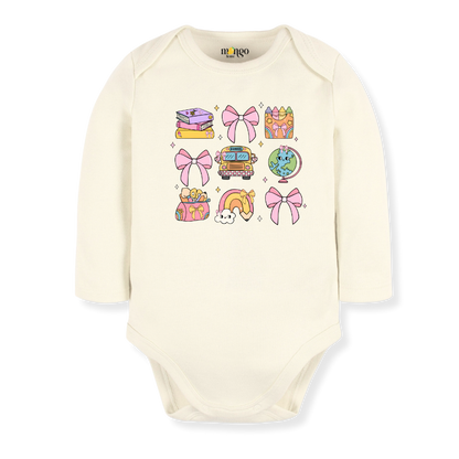 Cute School Theme Toddler & Kids T-Shirt - Pink Bows Flowers Girl Shirt Retro Tee