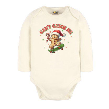 Can't Catch Me Tshirt Christmas Baby Bodysuit, Kids & Toddler T-Shirt – Doughmie Cookie Xmas Outfit