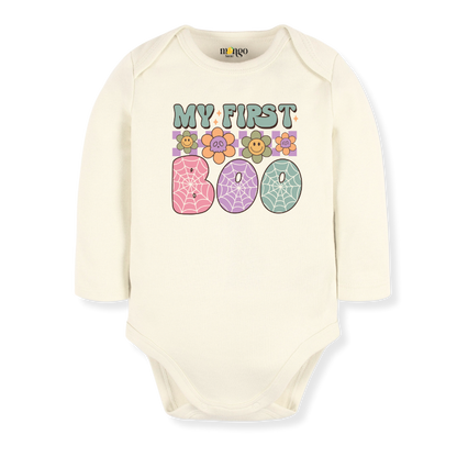 My First Halloween Baby Bodysuit, Halloween Toddler & Kids T-Shirt - 'My First Boo' Cute Ghost Graphic Tee