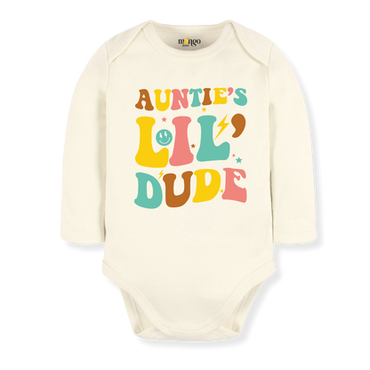 Auntie's Lil Dude Baby Bodysuit Toddler & Kids T-Shirt, Gift for Nephew Tshirt Cute Boys Clothes