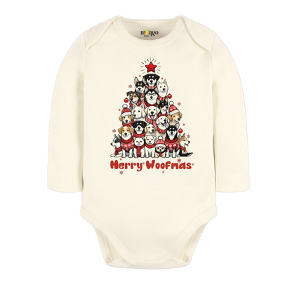 Merry Woofmas Tshirt Cute Baby Bodysuit, Kids & Toddler T-Shirt – Dog Lovers Outfit Xmas Tee