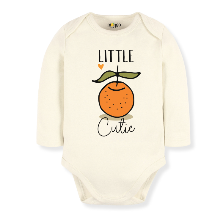 Cute Orange Little Cutie Baby Bodysuit, Newborn & Kids Tshirt, Cutie Sweatshirt