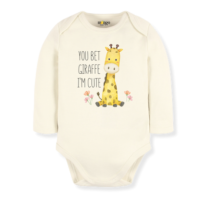 You Bet Giraffe I'm Cute Baby Bodysuit, Kids & Toddler T-Shirt – Funny Giraffe Animals Baby Clothes
