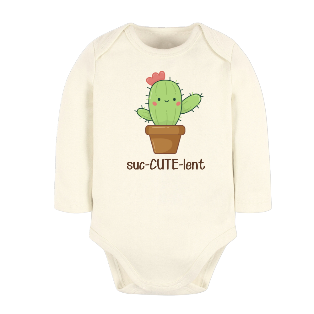 Suc-CUTE-lent Baby Bodysuit, Cute Succulent Girls Tee