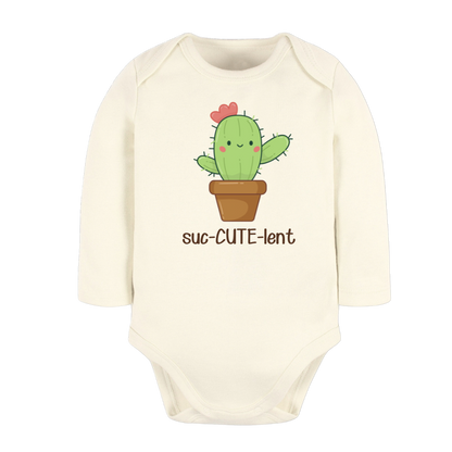 Suc-CUTE-lent Baby Bodysuit, Cute Succulent Girls Tee