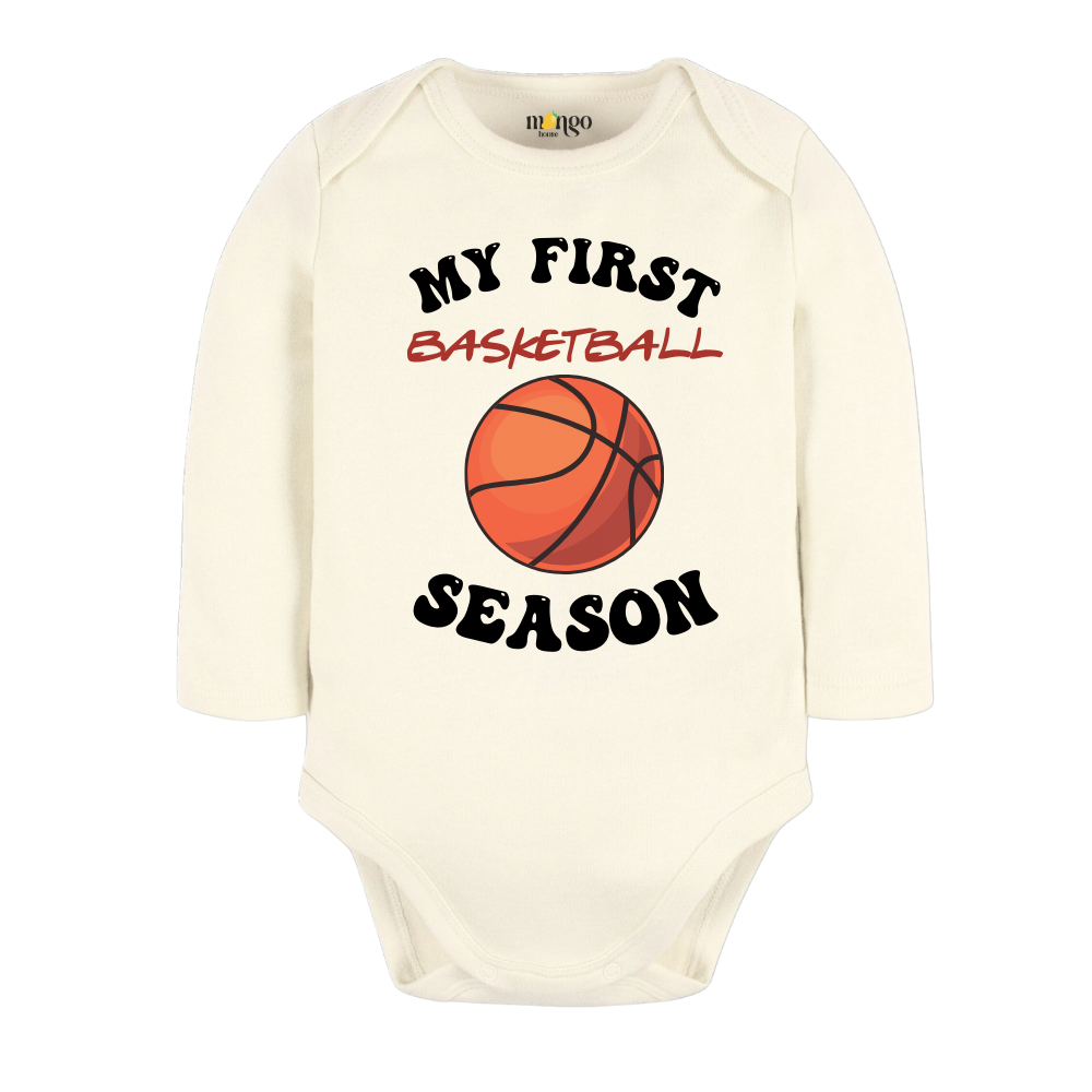 My First Basketball Season Baby Bodysuit, Kids & Toddler T-Shirt – Sport Baby Gift for Basketball Fans