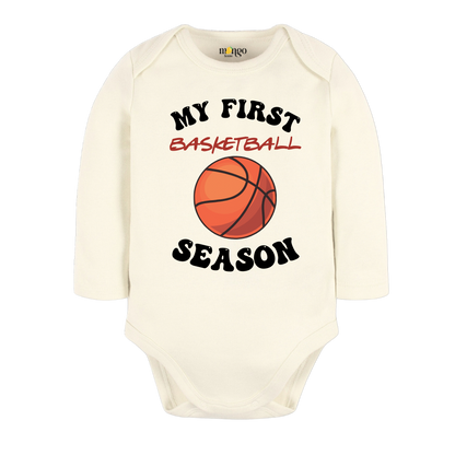 My First Basketball Season Baby Bodysuit, Kids & Toddler T-Shirt – Sport Baby Gift for Basketball Fans