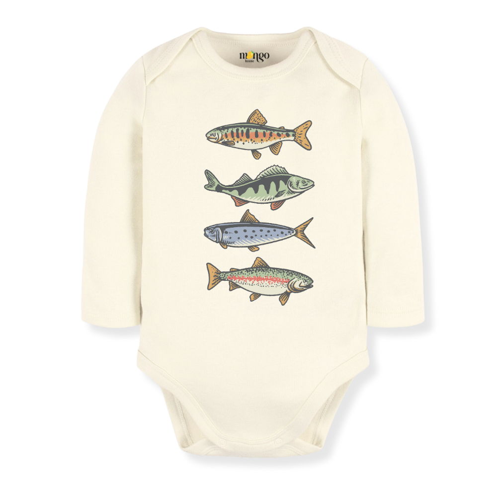 baby onesie onsie clothes girl boy funny newborn gifts outfit toddler infant jersey apparel daddy shirt baby shower kids unisex bodysuit little cute cool clothing mommy cotton newborn Trouts Fish Oceaan Fishing 