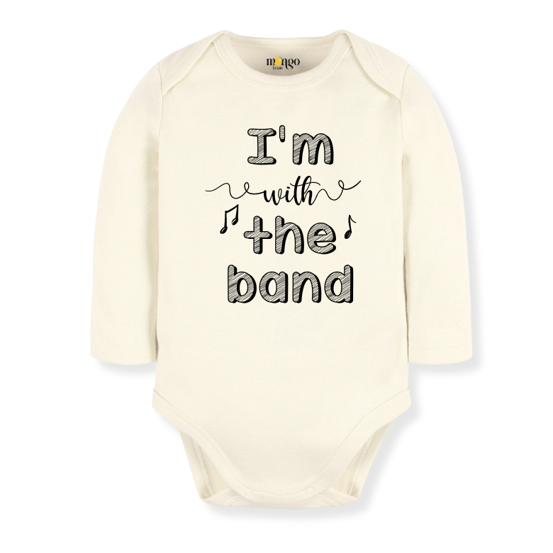 Baby Bodysuit, Kids & Toddler T-Shirt – 'I'm with the Band' Music Outfit Concert Baby Clothes for Boys, Girls