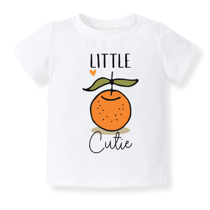 Cute Orange Little Cutie Baby Bodysuit, Newborn & Kids Tshirt, Cutie Sweatshirt