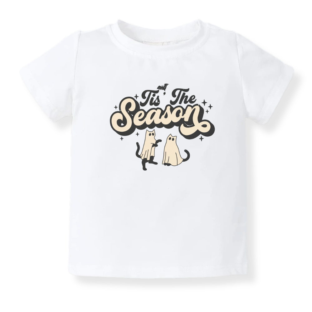 Tis the Season Cat Halloween Baby Bodysuit Funny Tshirt for Kids Toddler Tee Cat Gift for Baby Clothes